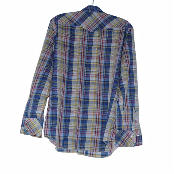 Wrangler Western Style Pearl Snaps Shirt Size Med. - Picture 3 of 4